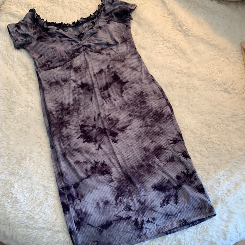 One Clothing Black Tye Dye Bodycon Dress